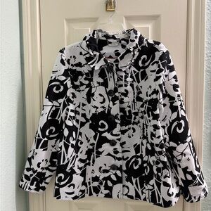 TanJay Black and White Abstract Jacket